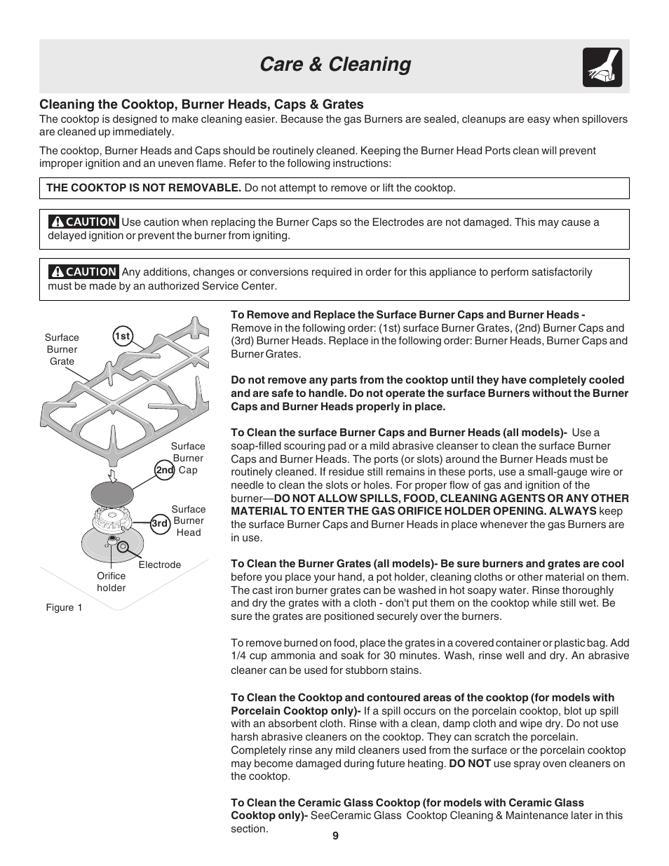 Care & cleaning | FRIGIDAIRE 318200672 User Manual | Page 9 / 12