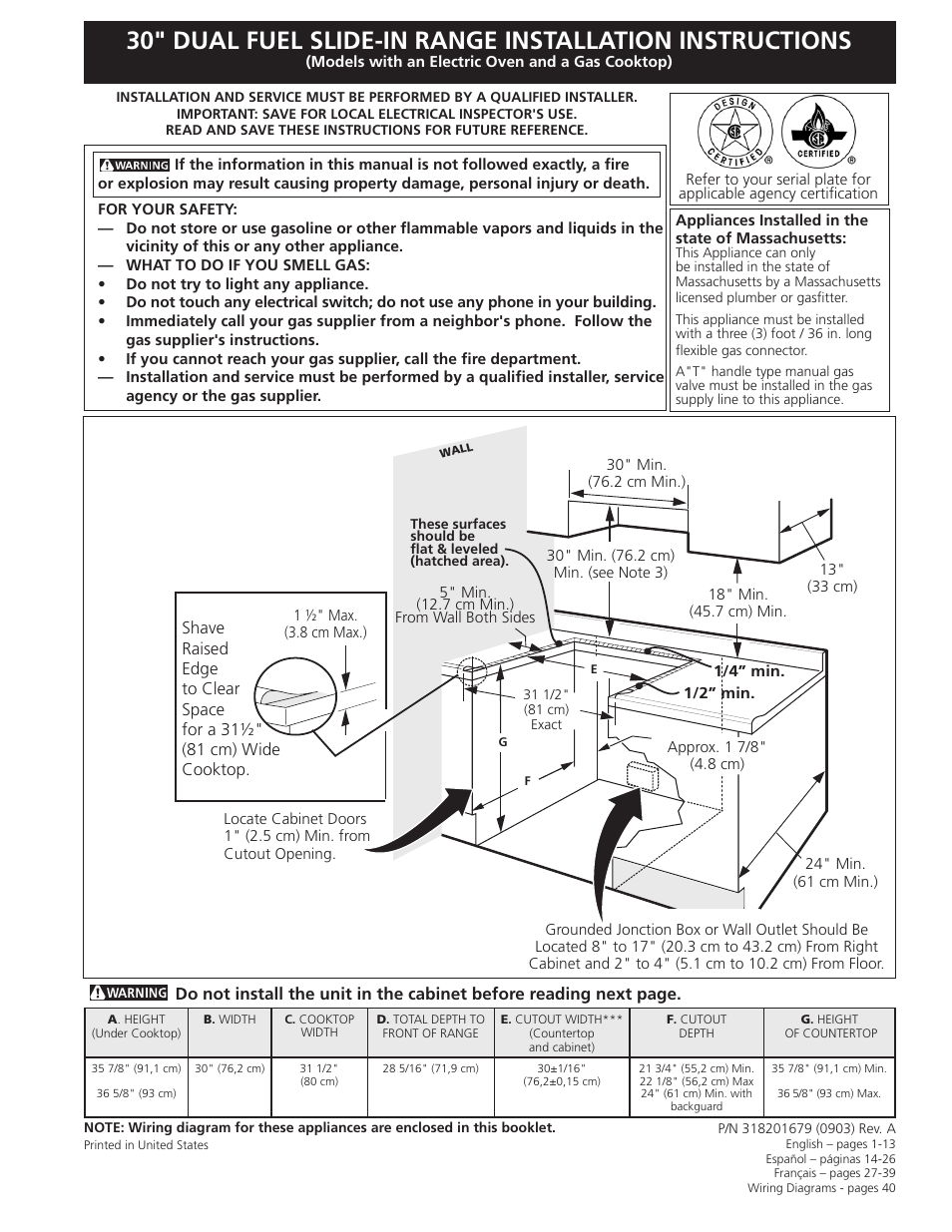 FRIGIDAIRE 318201679 (0903) User Manual | 40 pages