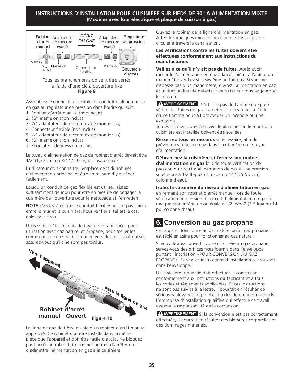 Conversion au gaz propane | FRIGIDAIRE 318201679 (0903) User Manual | Page 35 / 40