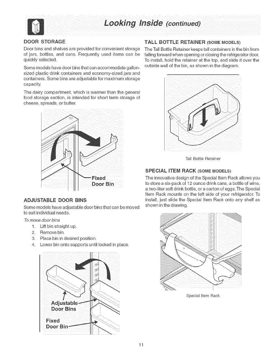 Lookmg'-'l | FRIGIDAIRE Refrigerator User Manual | Page 11 / 26