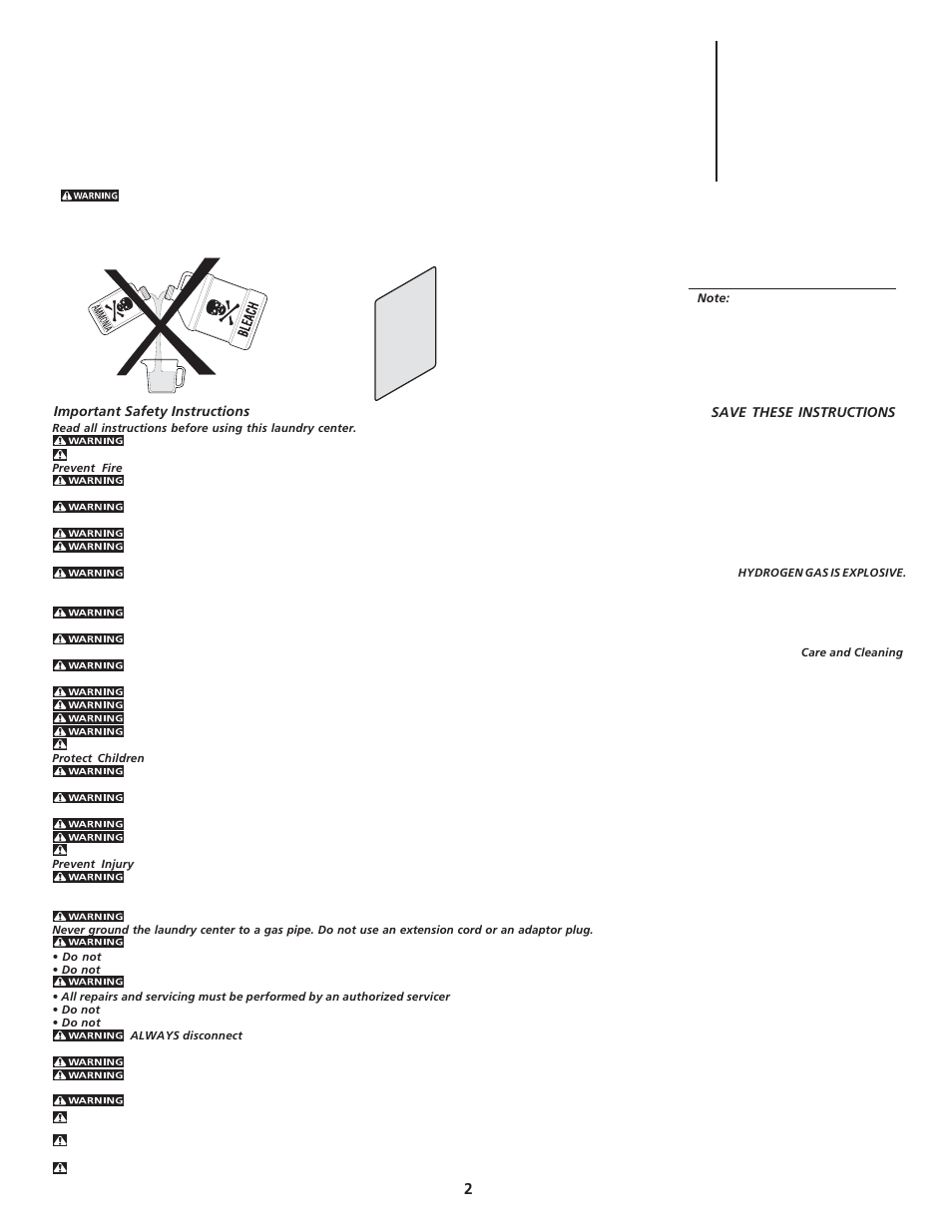 FRIGIDAIRE Laundry Center User Manual | Page 2 / 13