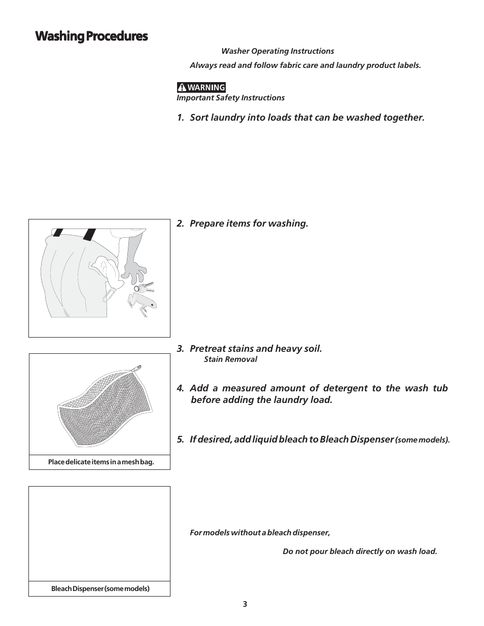 FRIGIDAIRE Laundry Center User Manual | Page 3 / 13