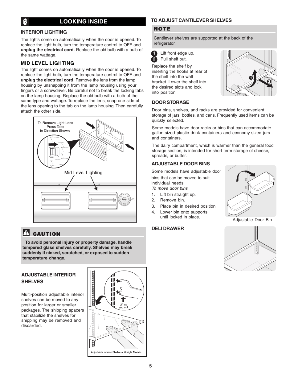 Looking inside | FRIGIDAIRE Single-Door Refrigerator User Manual | Page 5 / 10