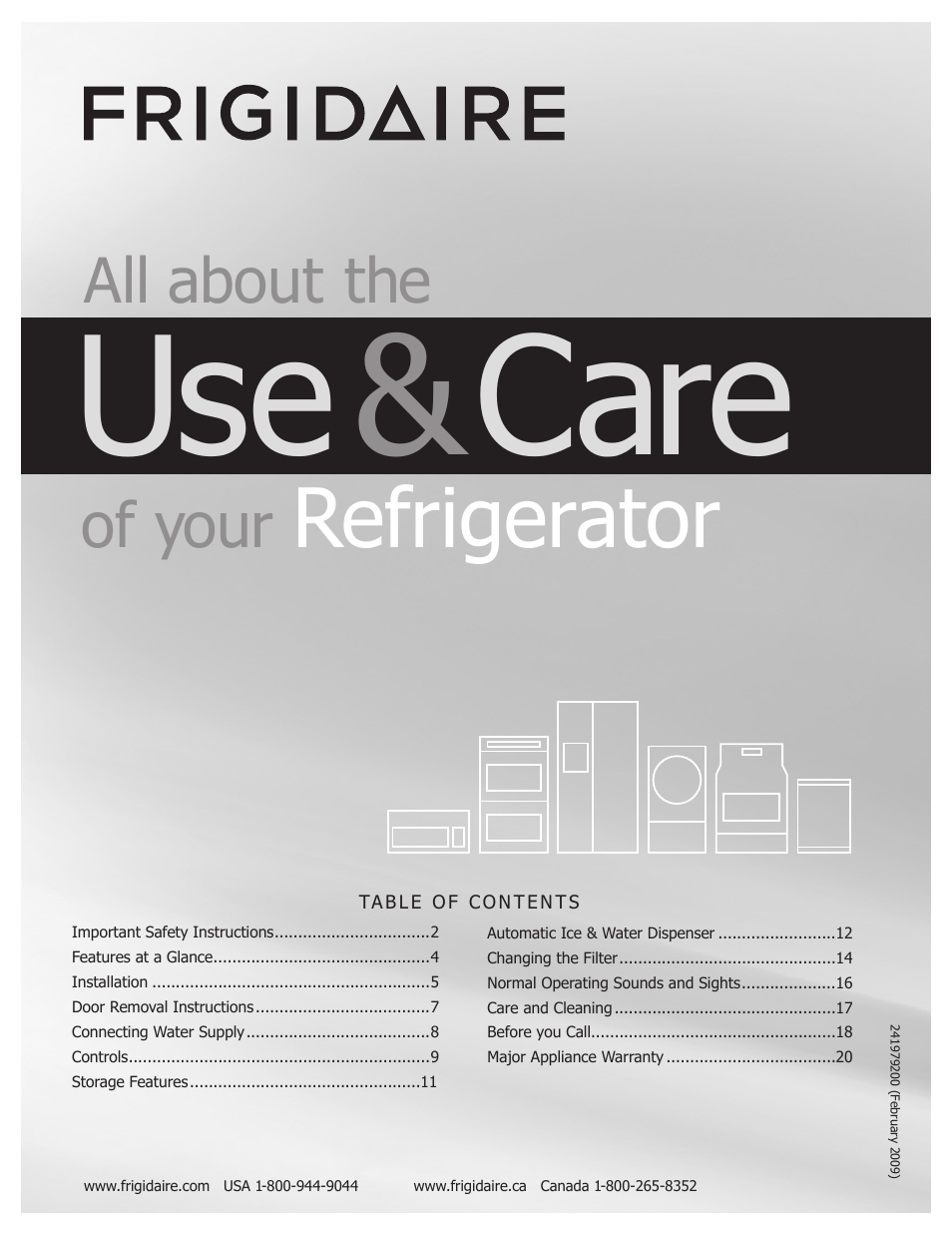 FRIGIDAIRE FGHS2367KE User Manual | 20 pages