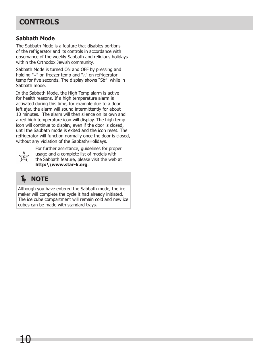 Controls | FRIGIDAIRE FGHS2367KE User Manual | Page 10 / 20