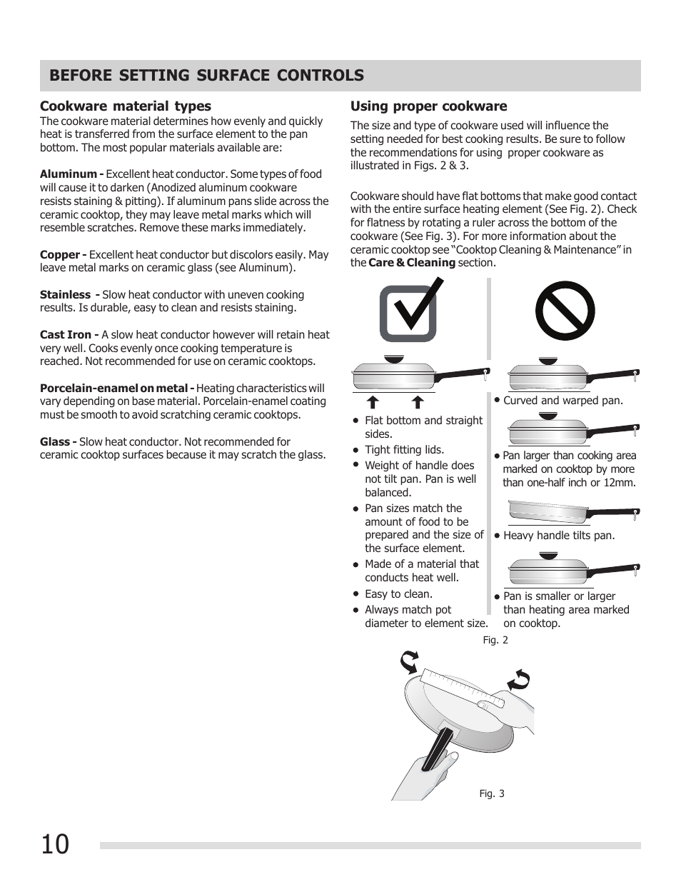 Before setting surface controls | FRIGIDAIRE 316902300 User Manual | Page 10 / 40