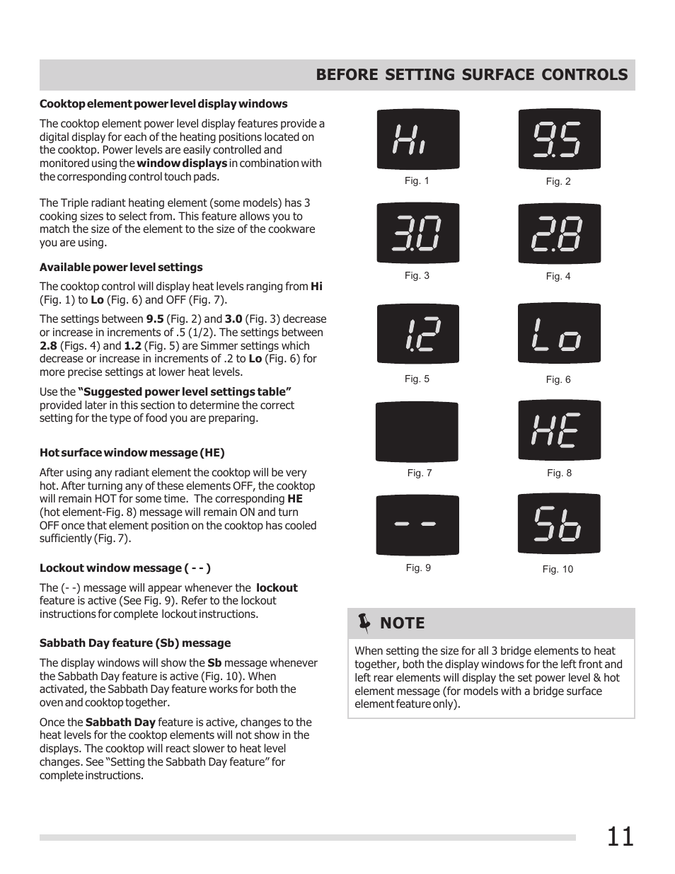 Before setting surface controls | FRIGIDAIRE 316902300 User Manual | Page 11 / 40