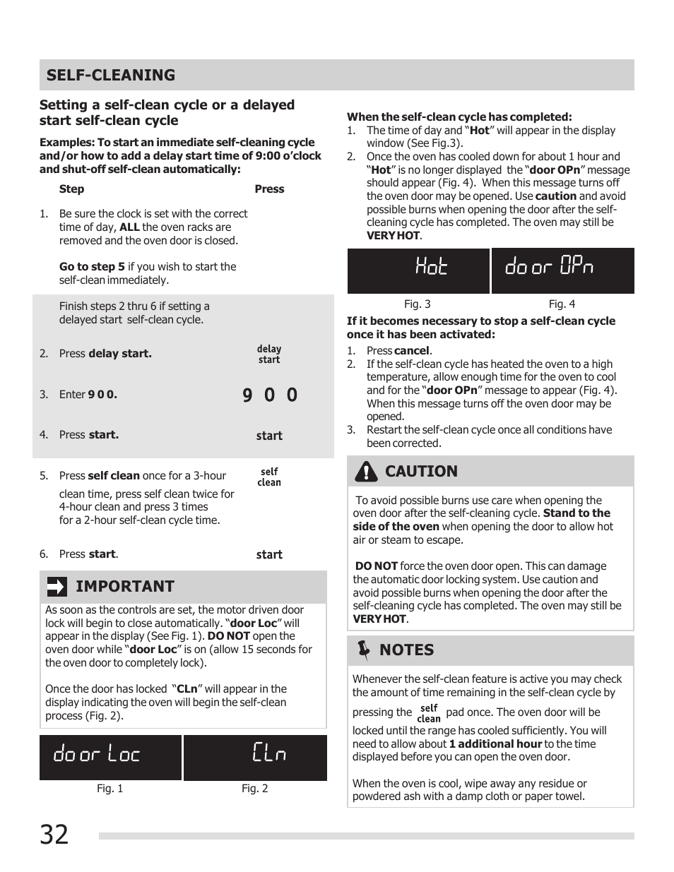 Caution self-cleaning | FRIGIDAIRE 316902300 User Manual | Page 32 / 40