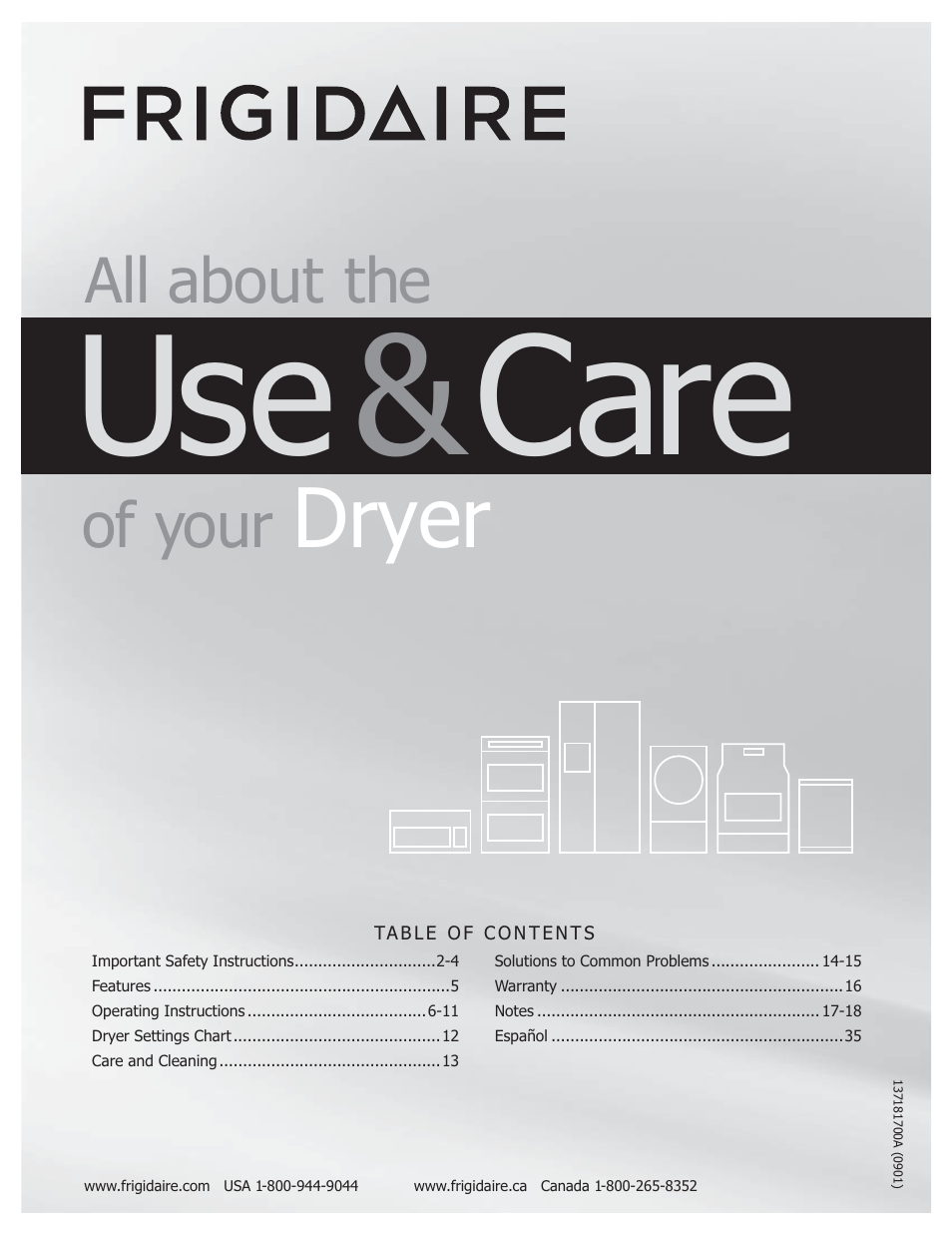 FRIGIDAIRE 137181700A User Manual | 18 pages