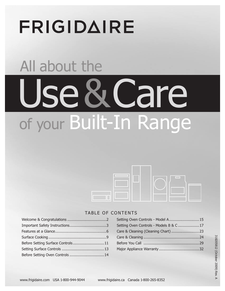 FRIGIDAIRE A User Manual | 32 pages