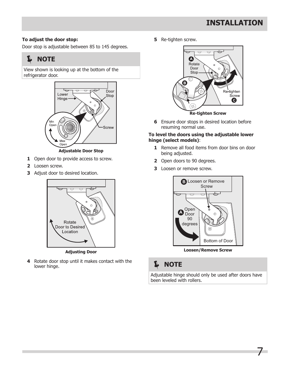 Installation | FRIGIDAIRE 242046800 User Manual | Page 7 / 31