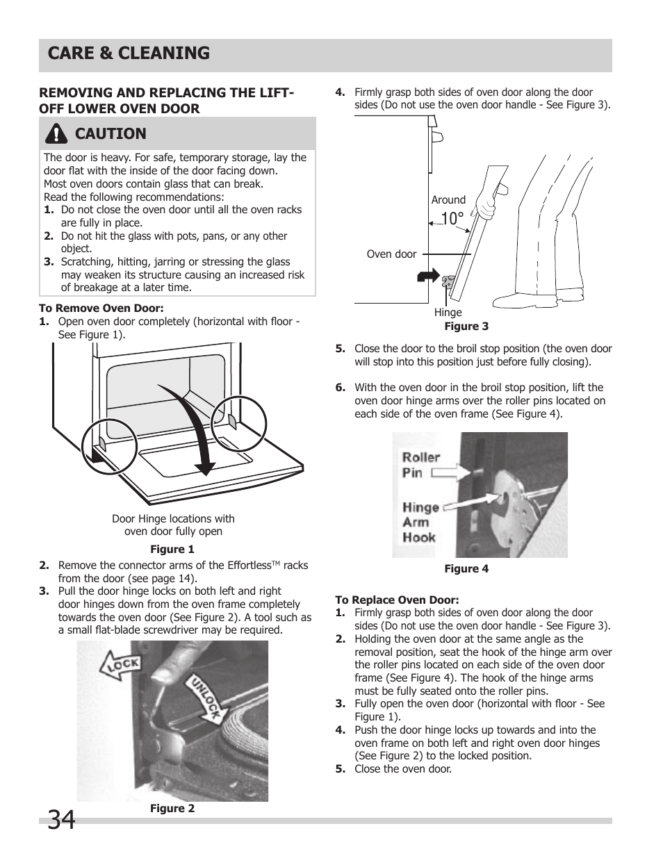 Care & cleaning, Caution | FRIGIDAIRE 318205205 User Manual | Page 34 / 40