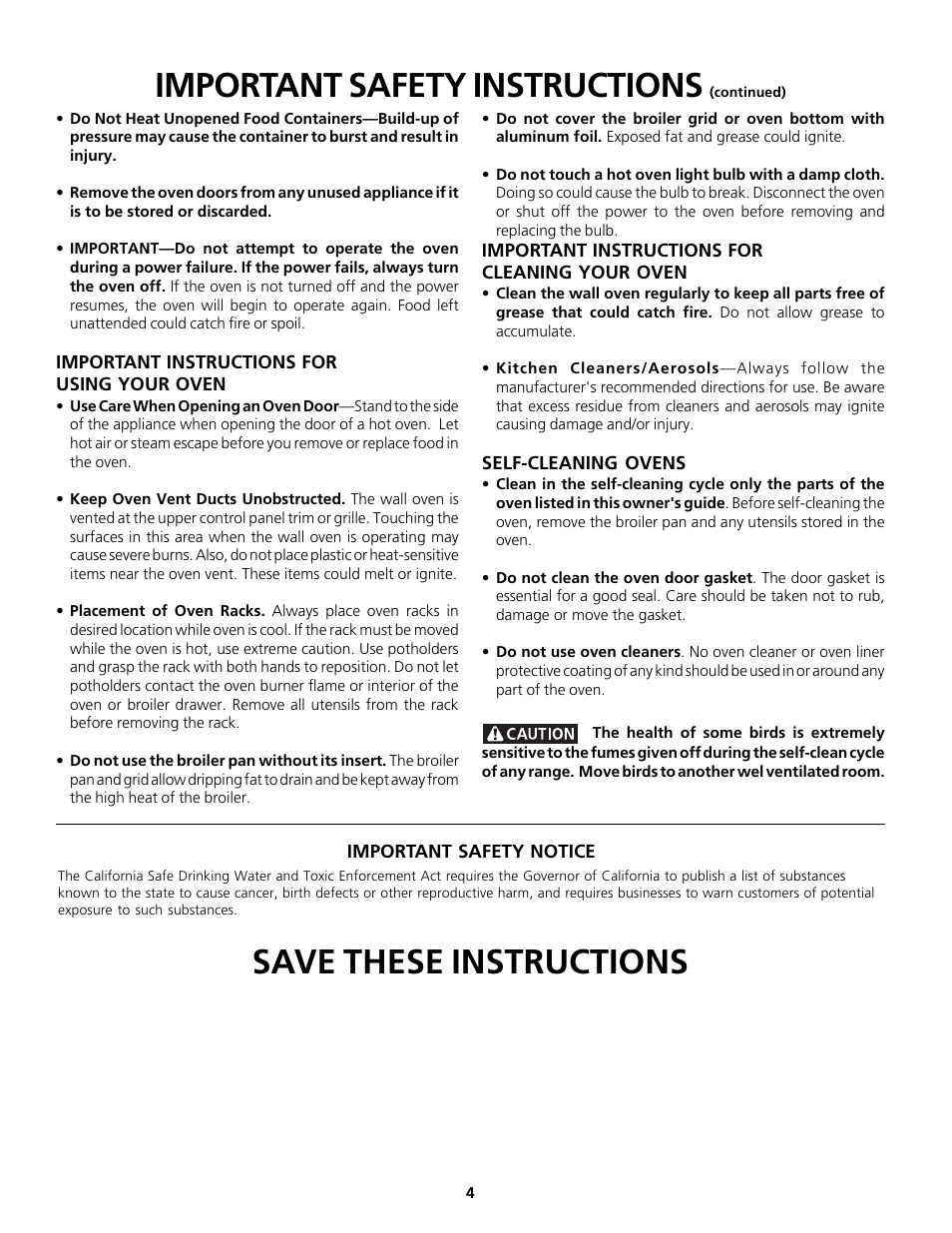 FRIGIDAIRE Gas Wall Oven User Manual | Page 4 / 20