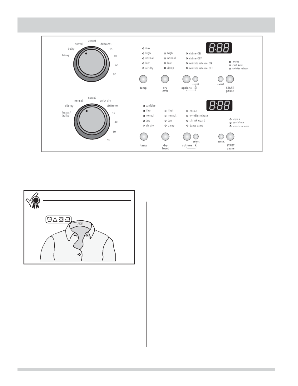 Operating instructions, Cycle selection | FRIGIDAIRE 137338500A User Manual | Page 8 / 18