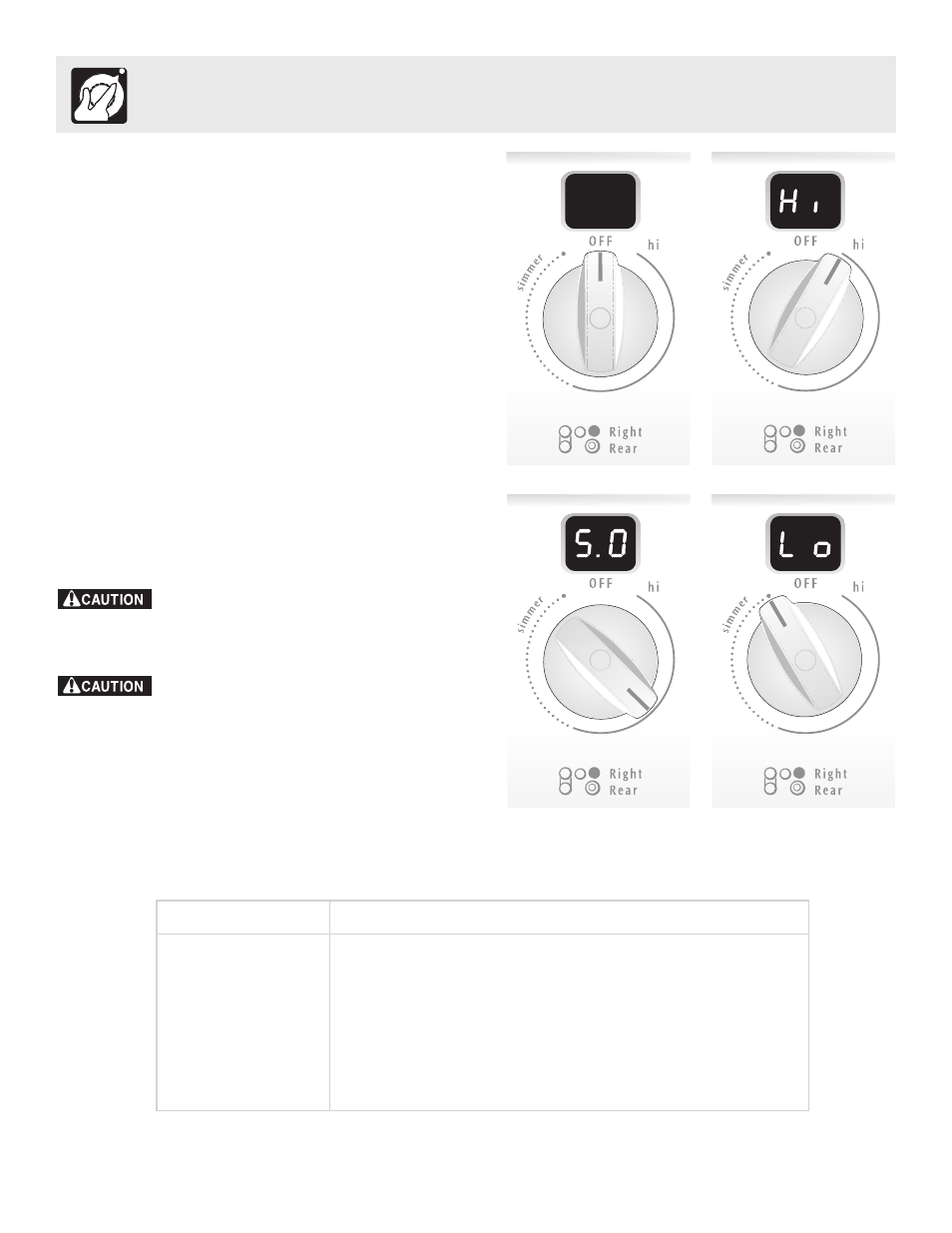 Setting surface controls | FRIGIDAIRE ES510 User Manual | Page 8 / 44