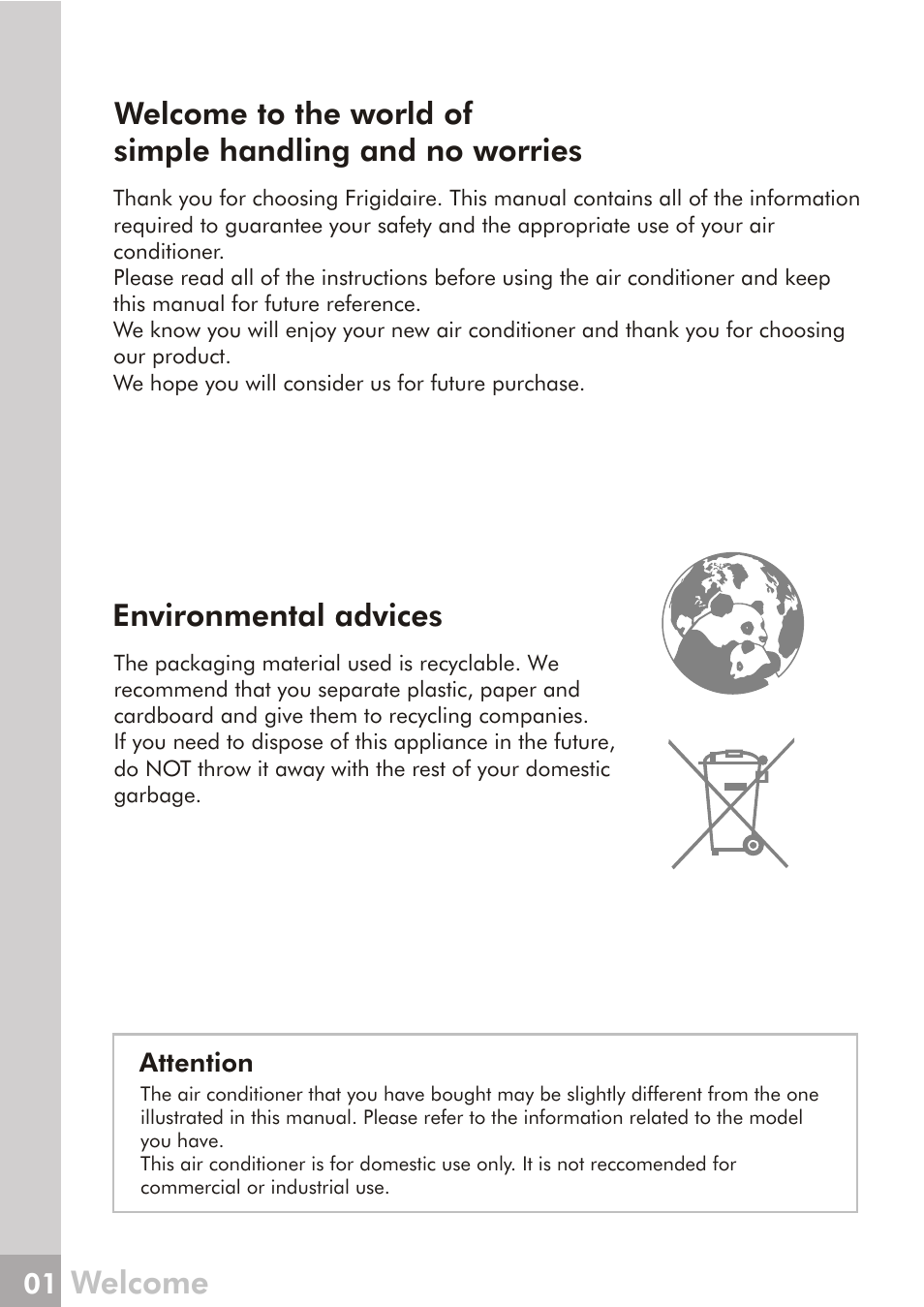 Welcome | FRIGIDAIRE 66129904886 User Manual | Page 2 / 27