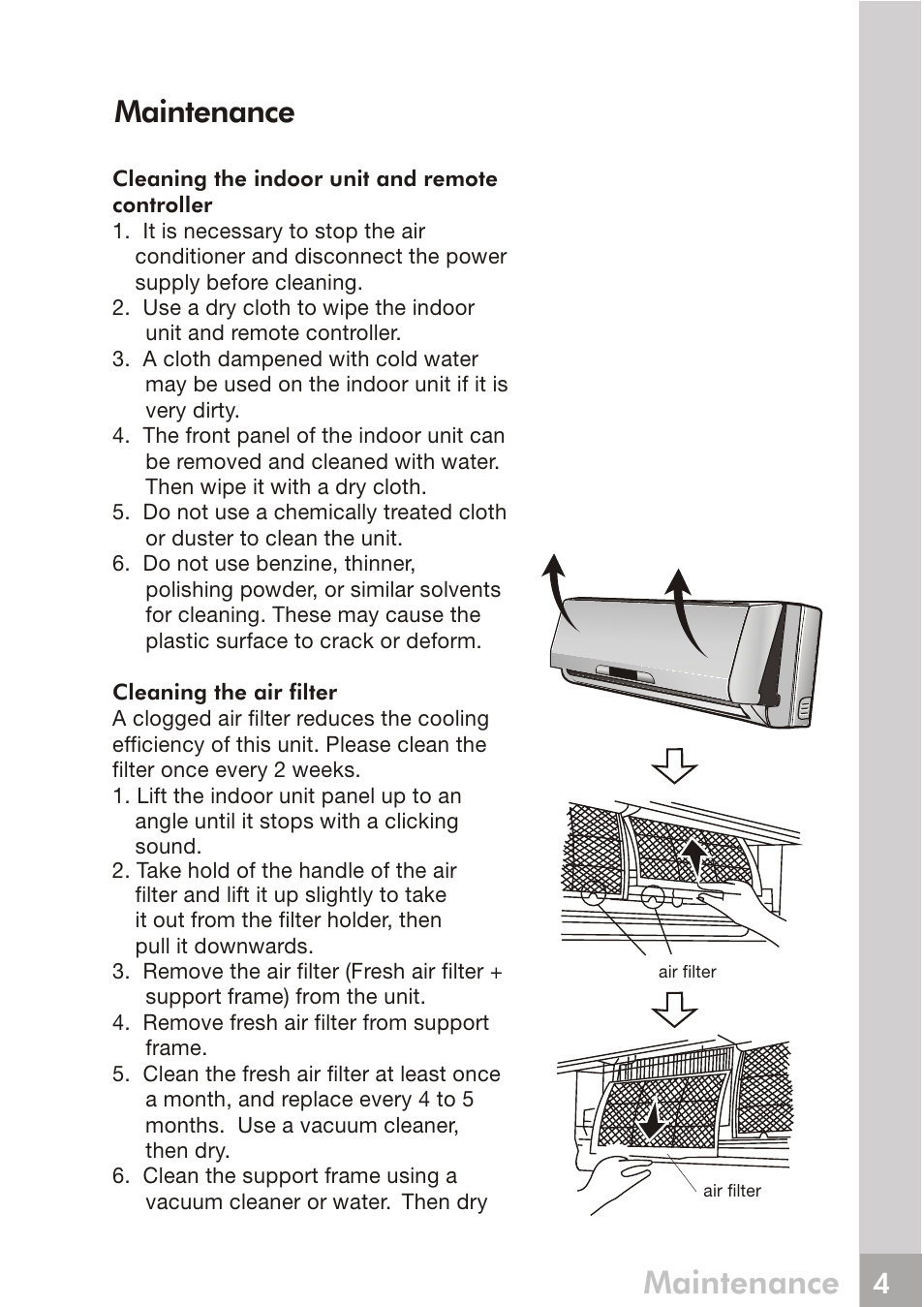 Maintenance | FRIGIDAIRE 66129904886 User Manual | Page 20 / 27