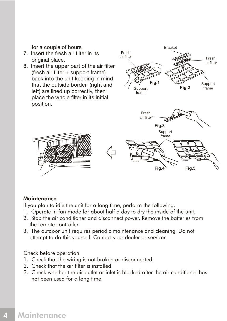 Maintenance | FRIGIDAIRE 66129904886 User Manual | Page 21 / 27