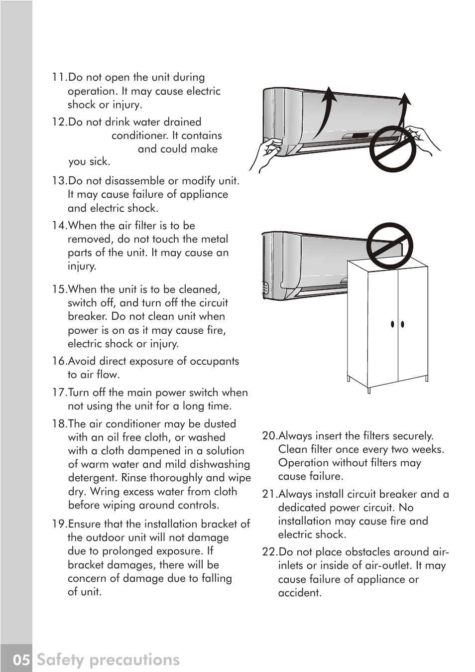 Safety precautions | FRIGIDAIRE 66129904886 User Manual | Page 6 / 27