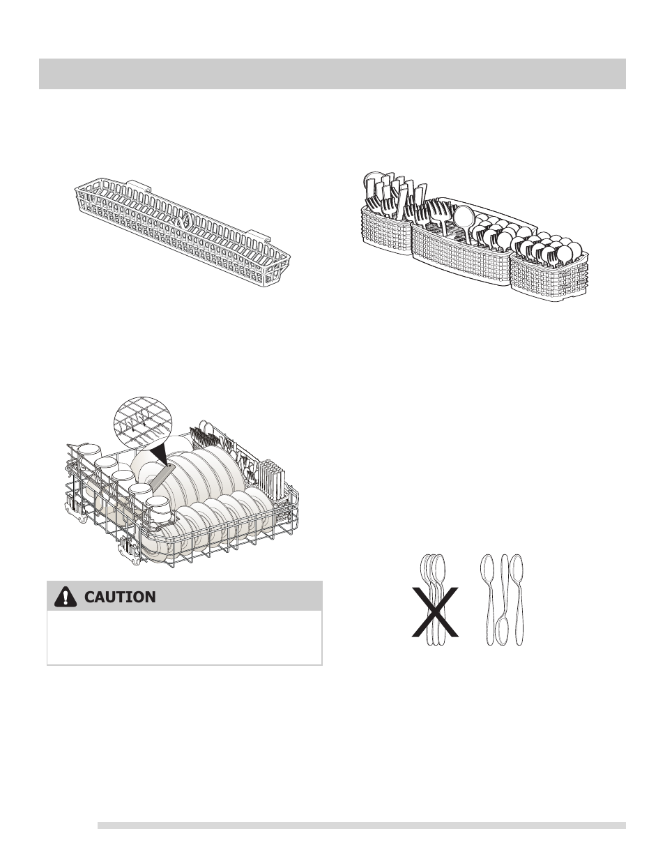 Loading the silverware basket, Preparing and loading dishes, Adding a dish | Caution, Fold-down tines, Versa-tray | FRIGIDAIRE 154768501 User Manual | Page 12 / 20