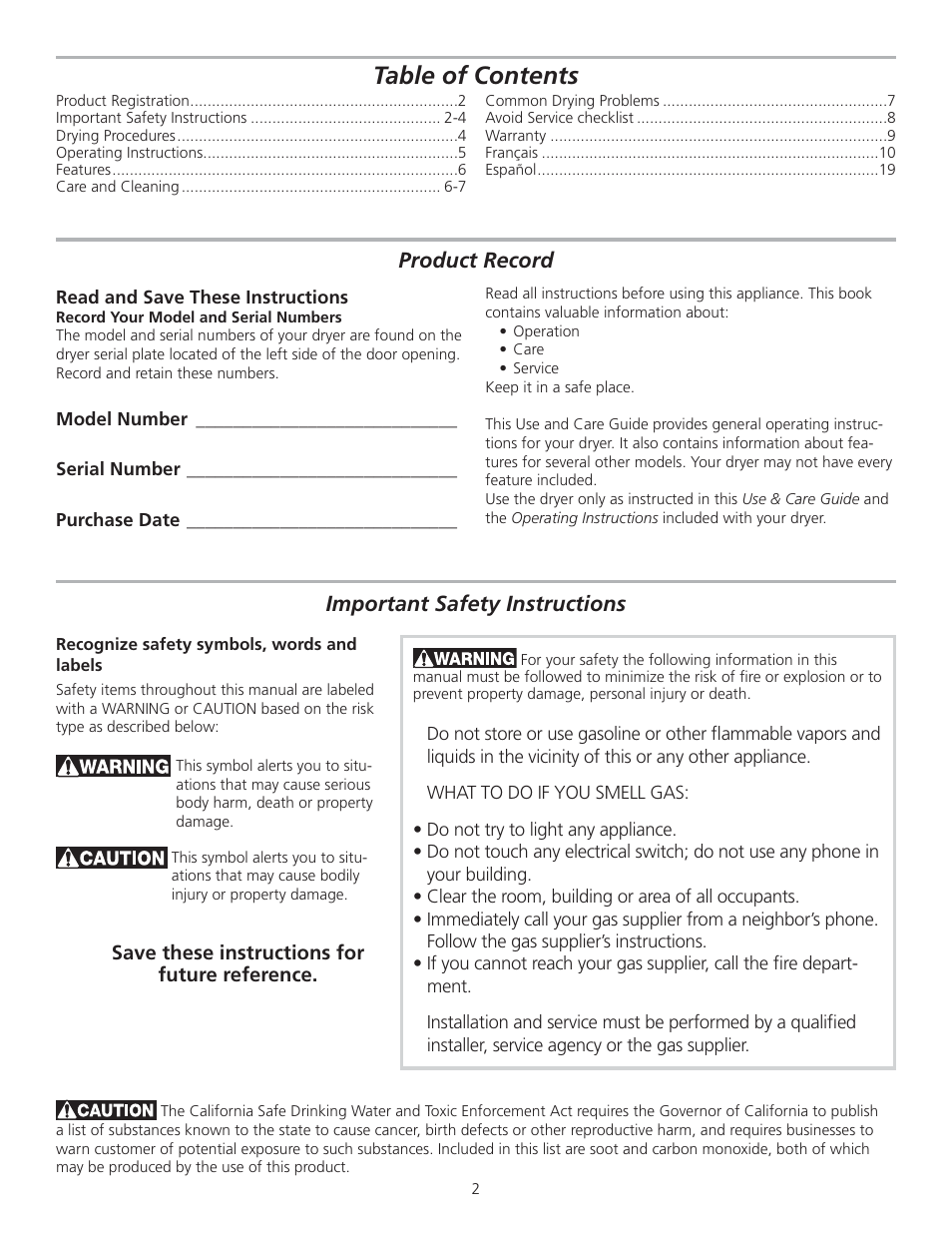 FRIGIDAIRE 137196900A User Manual | Page 2 / 10