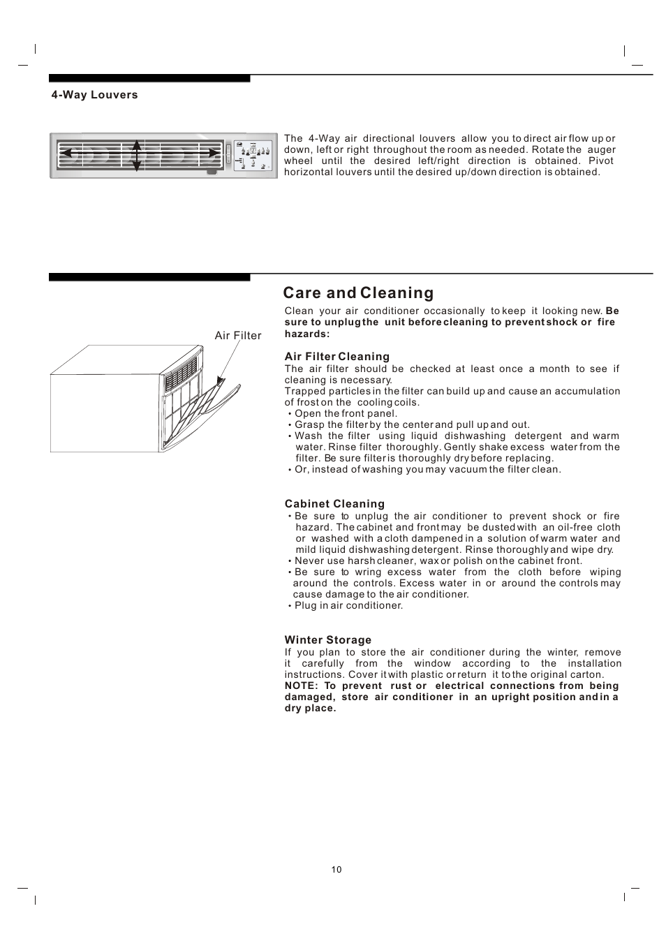 Т³гж 10, Care and cleaning | FRIGIDAIRE 819042150-01 User Manual | Page 10 / 11