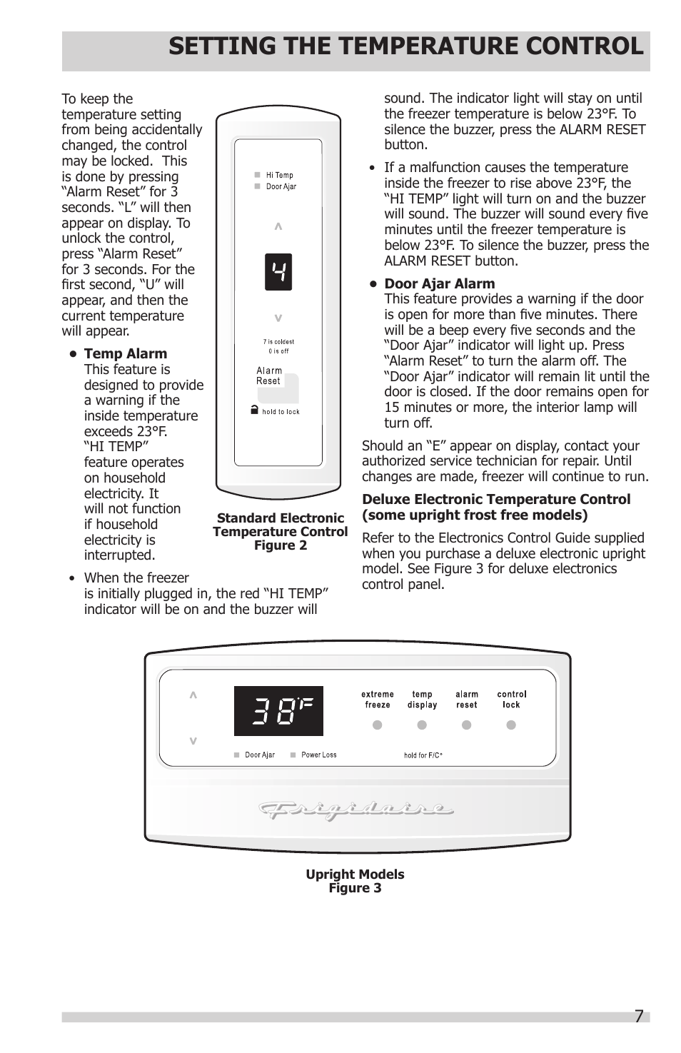 Setting the temperature control | FRIGIDAIRE 297281400 User Manual | Page 7 / 14