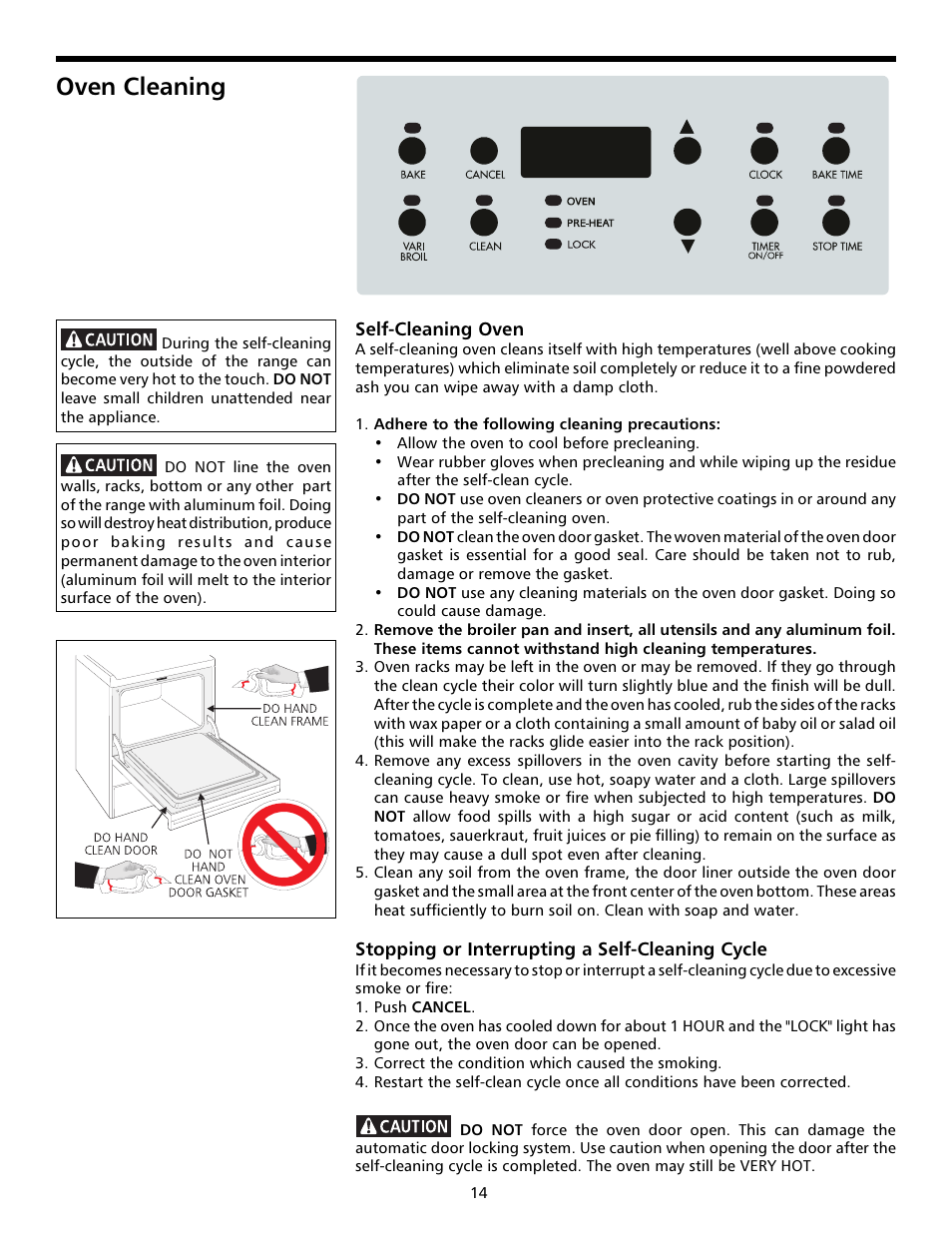 Oven cleaning, Oven cleaning -15 | FRIGIDAIRE 316000641 User Manual | Page 14 / 25