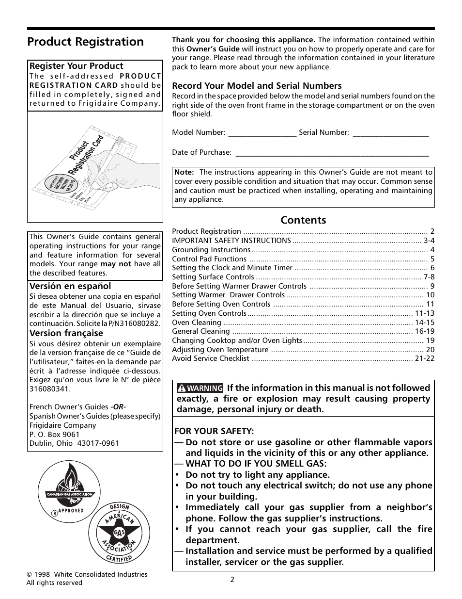 FRIGIDAIRE 316000641 User Manual | Page 2 / 25