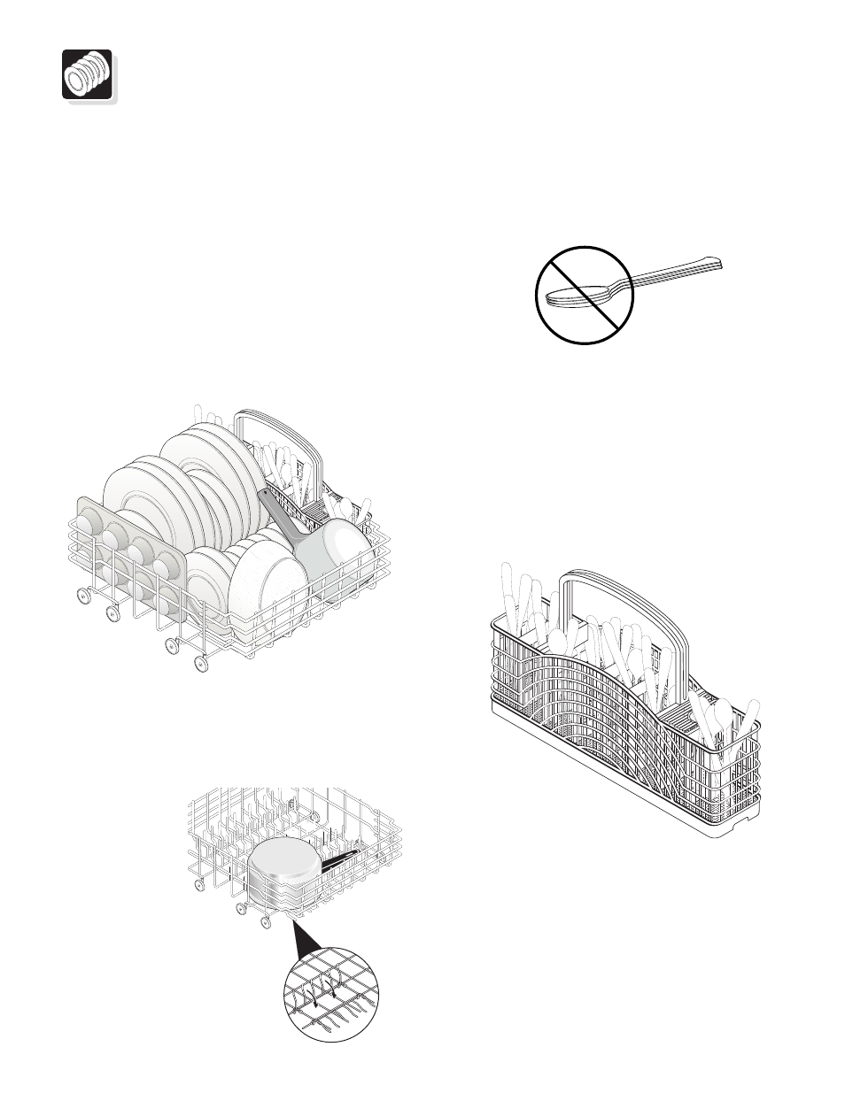 Preparing and loading dishes, Loading the silverware basket, Adding a dish | Loading the bottom rack | FRIGIDAIRE 950 Series User Manual | Page 9 / 16