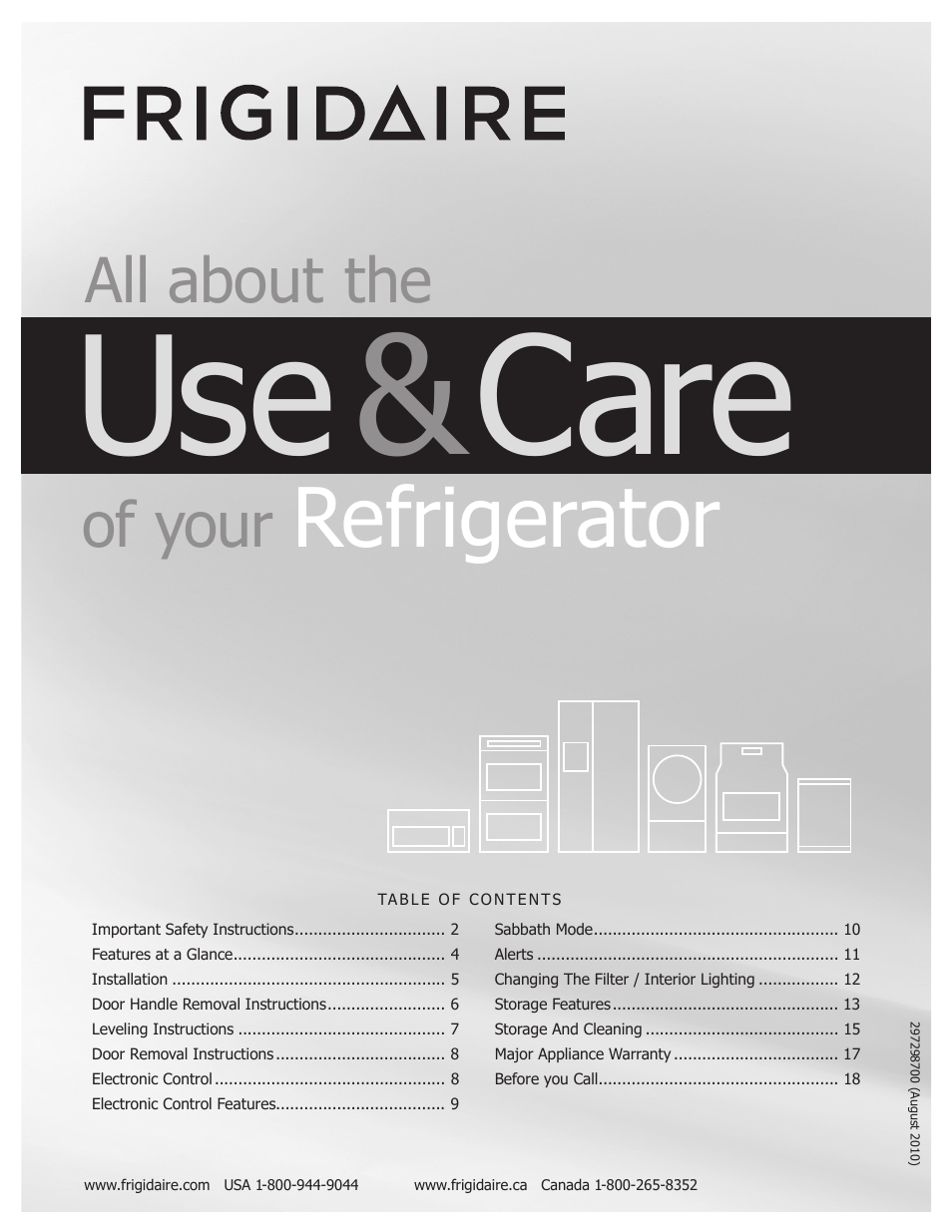 FRIGIDAIRE 297298700 User Manual | 20 pages