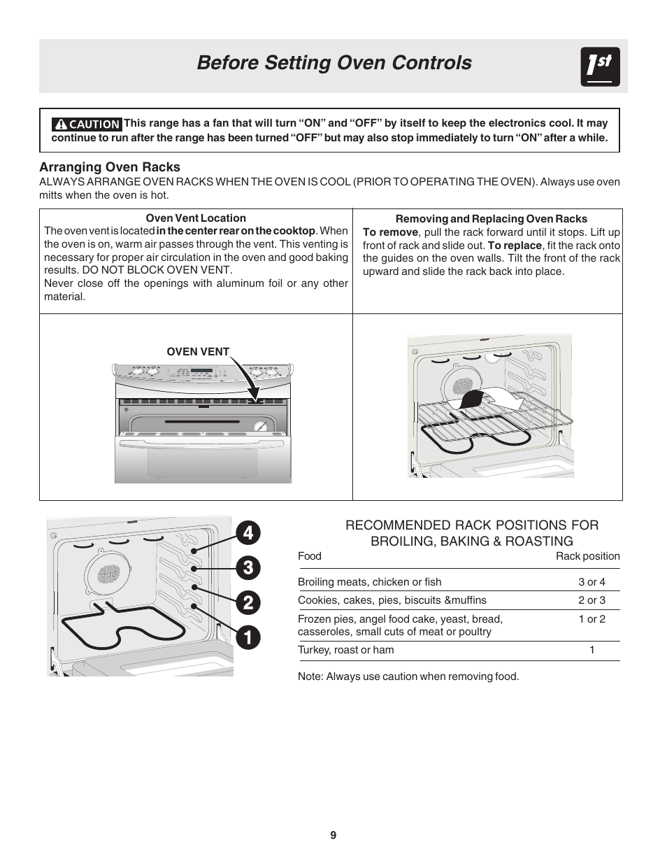 Before setting oven controls | FRIGIDAIRE 318203863 User Manual | Page 9 / 22