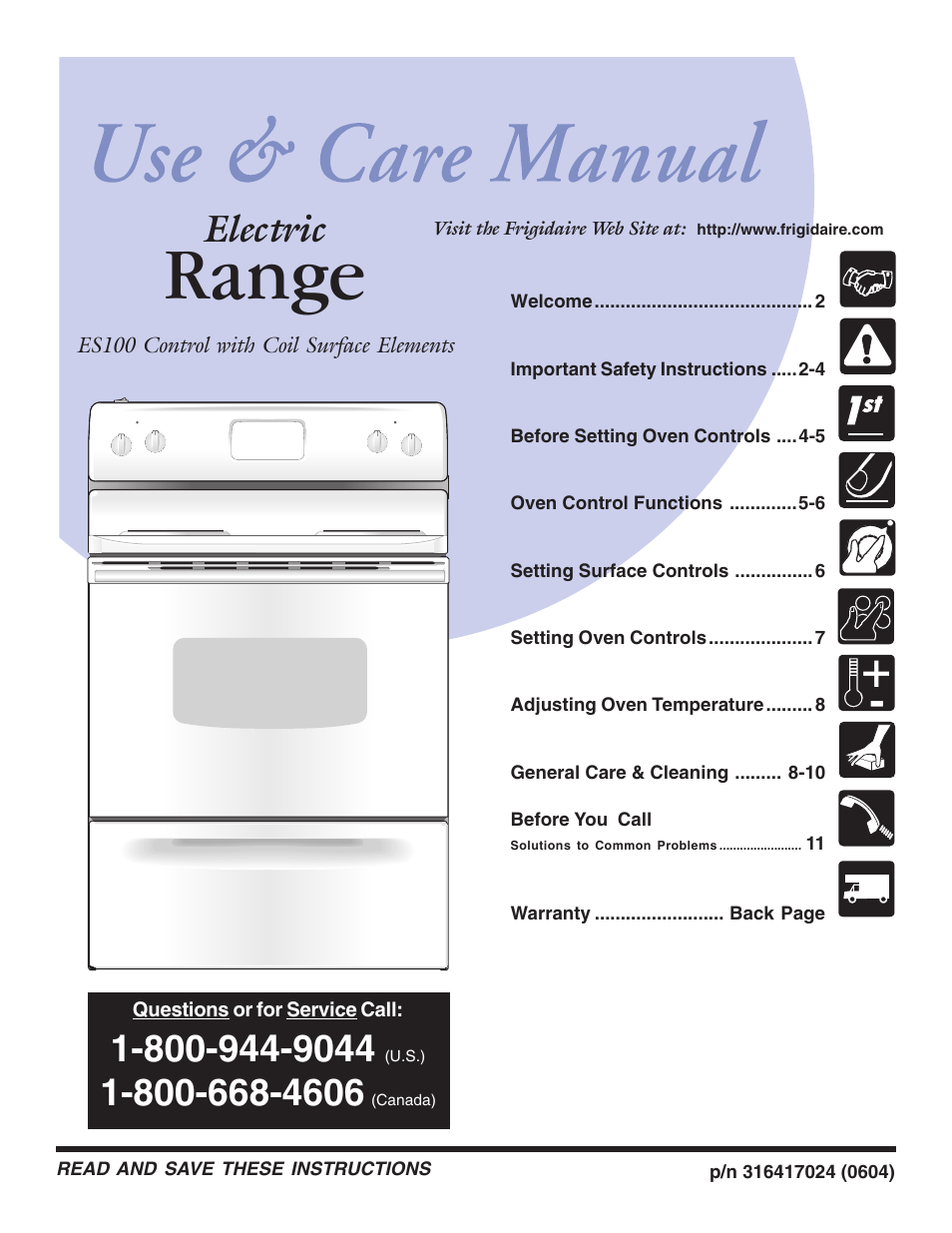 FRIGIDAIRE 316417024 User Manual | 12 pages