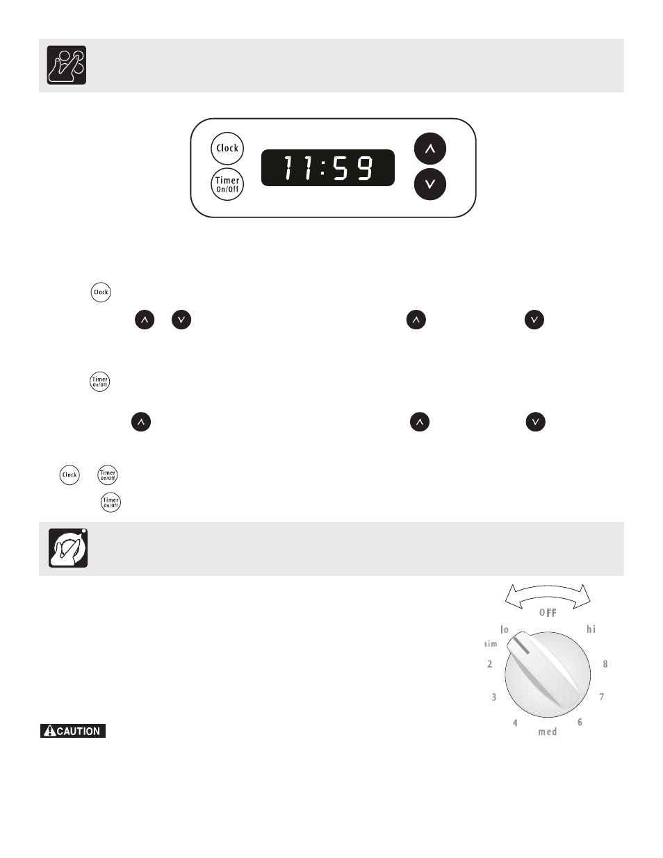 Setting surface & oven controls, Setting clock & minute timer (some models) | FRIGIDAIRE Electric Range Coil Surface Elements with or without Clock User Manual | Page 6 / 12