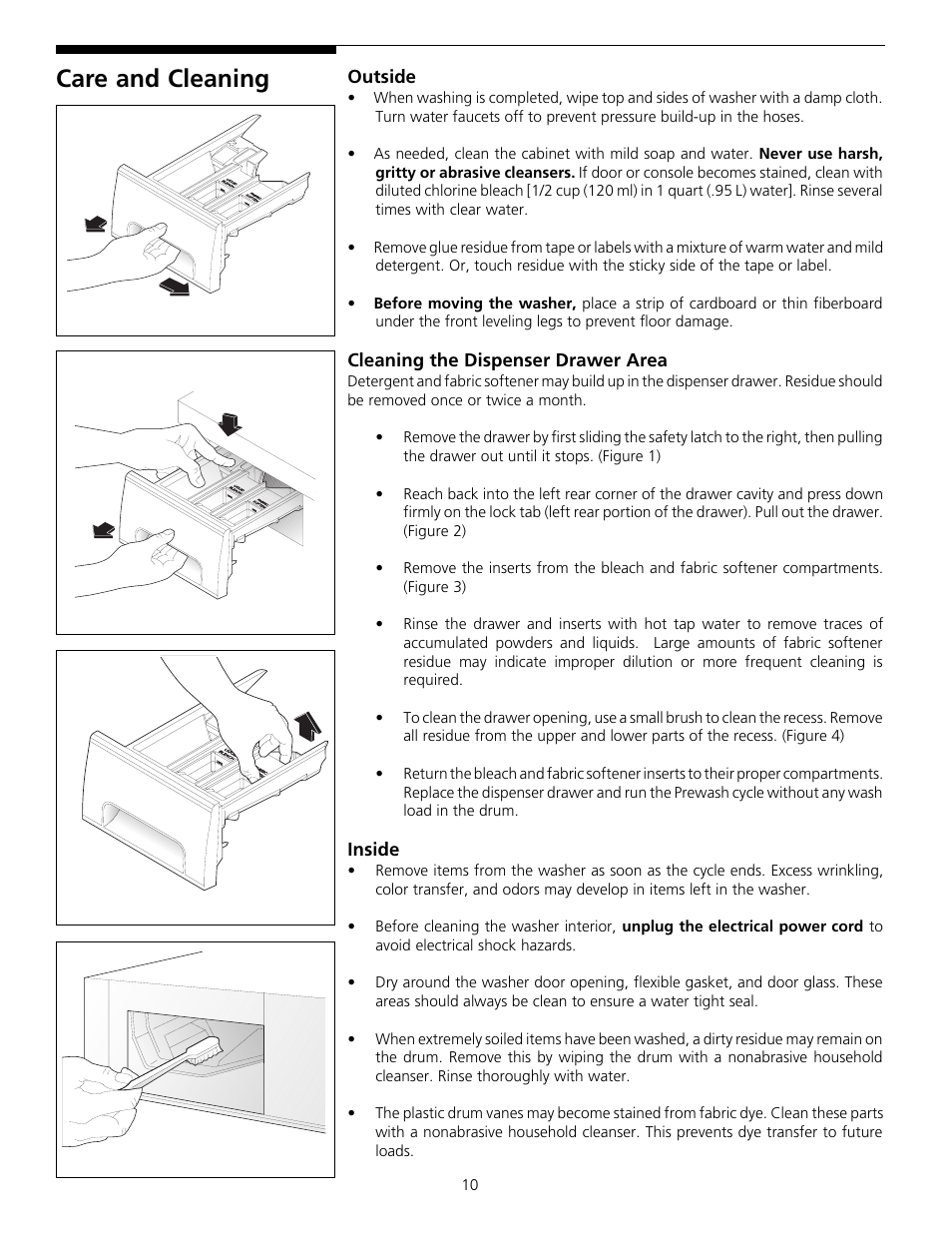 Care and cleaning | FRIGIDAIRE Gallery 131842800 User Manual | Page 10 / 14