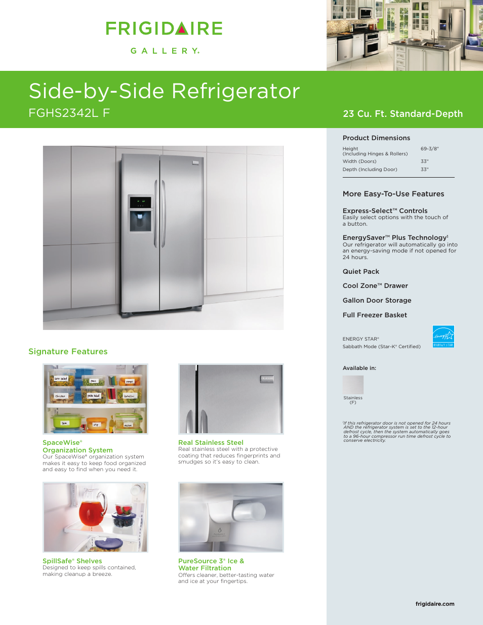 FRIGIDAIRE EXPRESS-SELECT CONTROLS FGHS2342L F User Manual | 3 pages