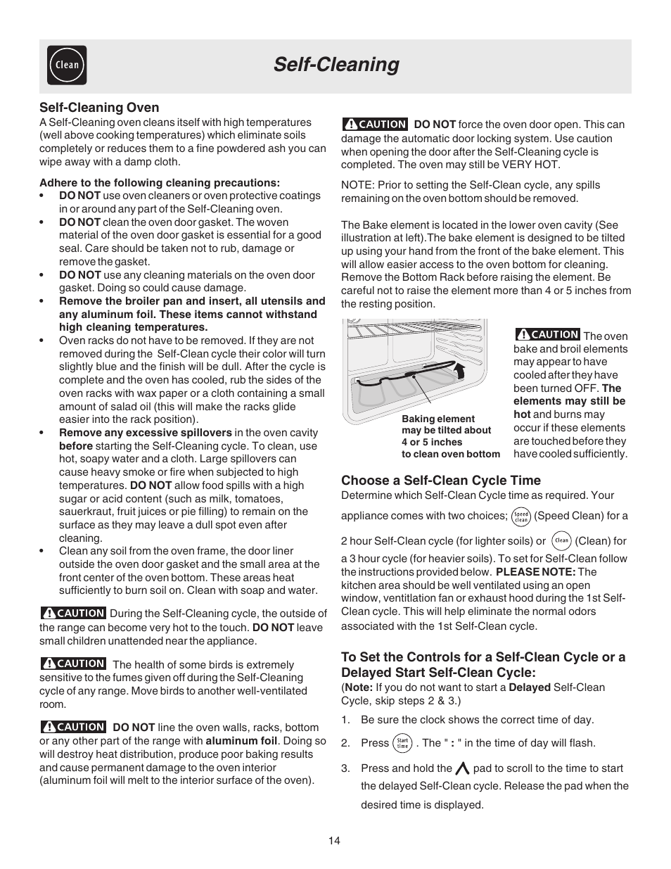 Self-cleaning | FRIGIDAIRE 316417030 User Manual | Page 14 / 20