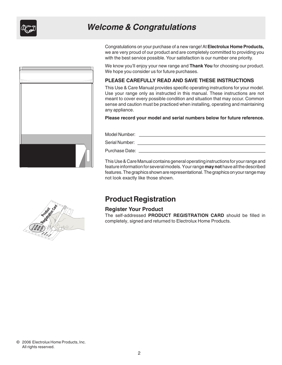 Product registration | FRIGIDAIRE 316417030 User Manual | Page 2 / 20