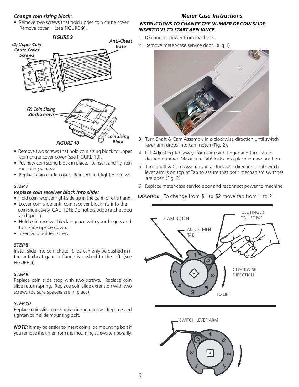 FRIGIDAIRE Coin- Operated Commercial Tumble Action Washer User Manual | Page 9 / 12