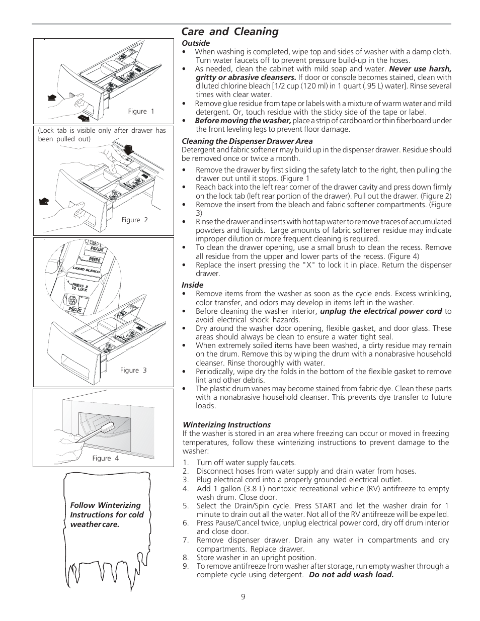 English, Care and cleaning | FRIGIDAIRE 134922600 User Manual | Page 9 / 11