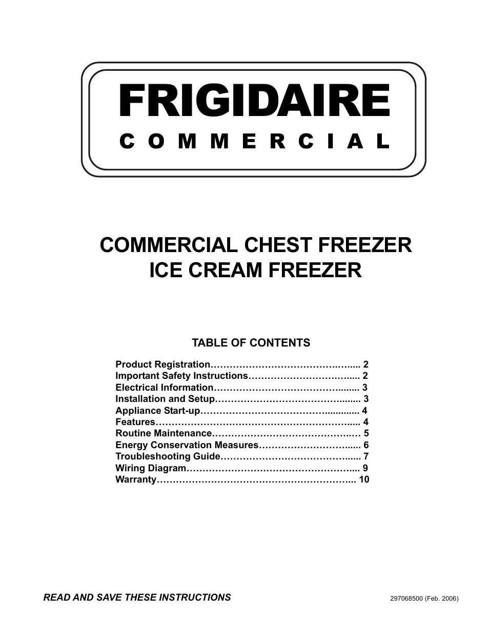 FRIGIDAIRE 297068500 User Manual | 11 pages