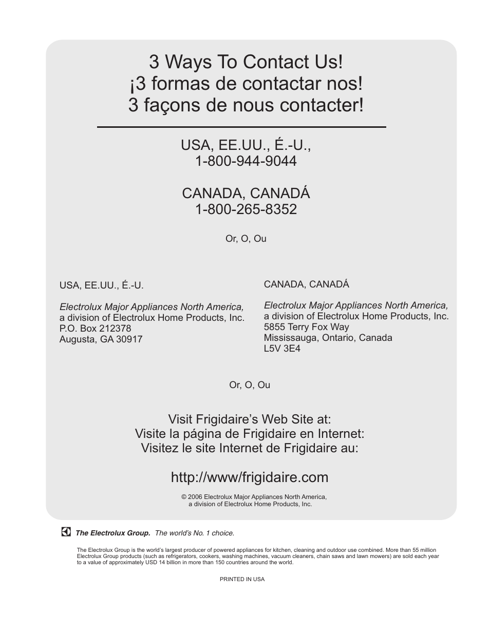 FRIGIDAIRE 297068500 User Manual | Page 11 / 11