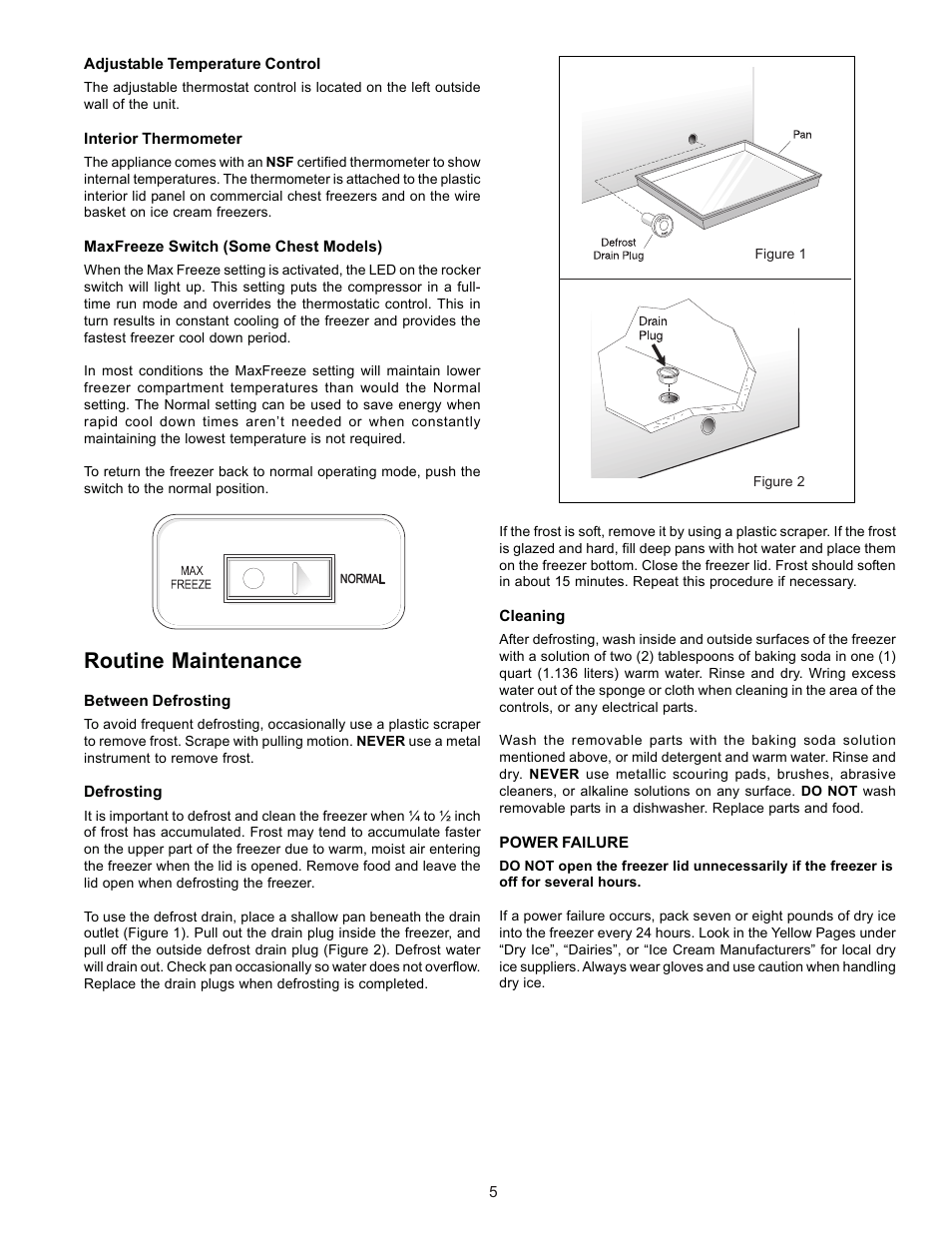 Routine maintenance | FRIGIDAIRE 297068500 User Manual | Page 5 / 11