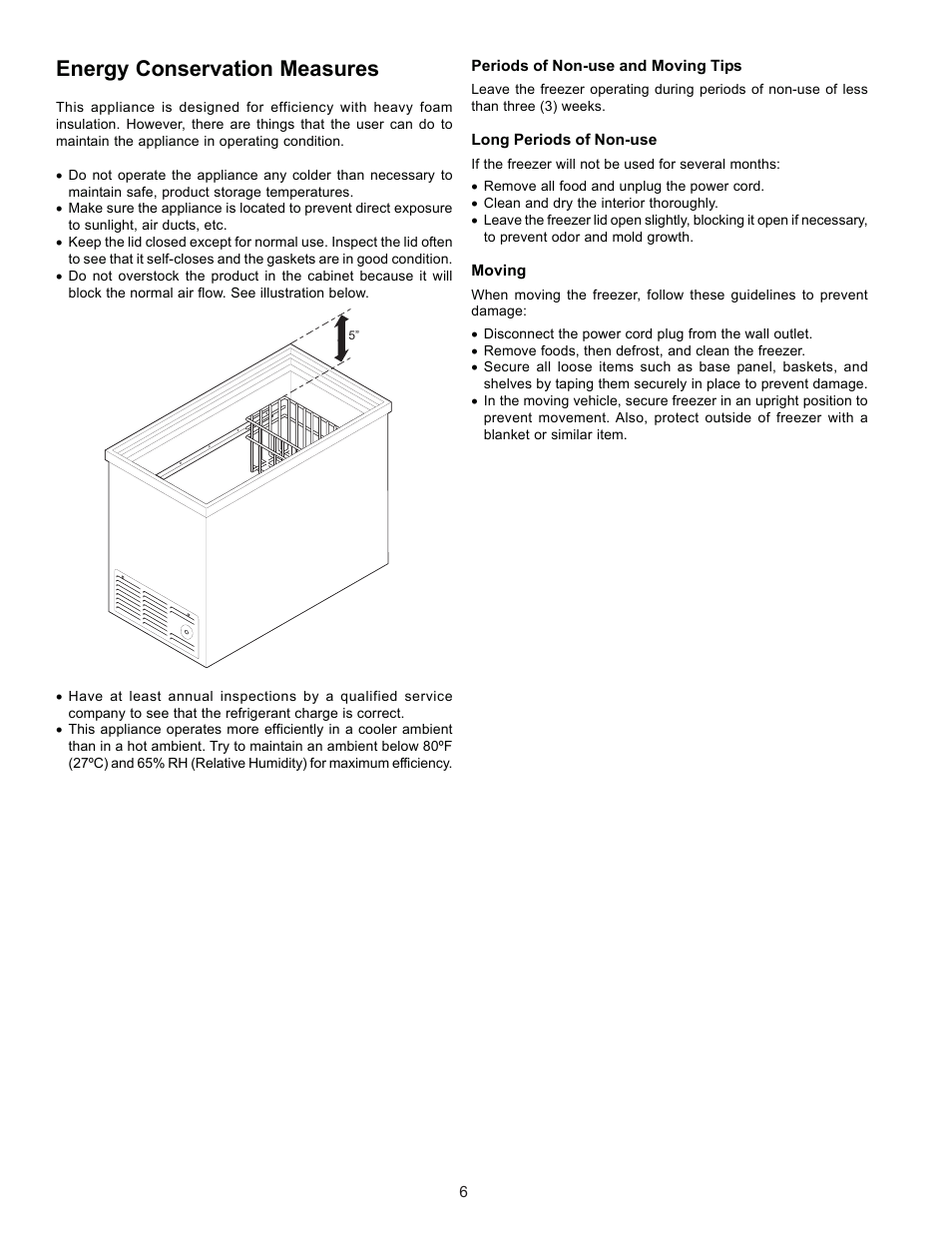 Energy conservation measures | FRIGIDAIRE 297068500 User Manual | Page 6 / 11