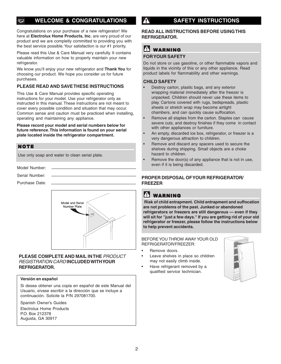 FRIGIDAIRE 297081600 User Manual | Page 2 / 10