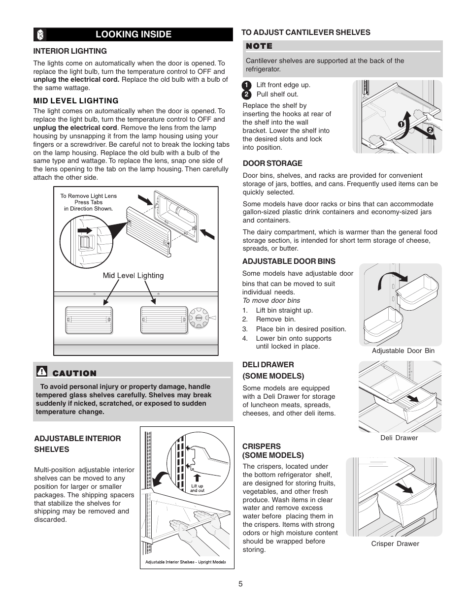Looking inside | FRIGIDAIRE 297081600 User Manual | Page 5 / 10