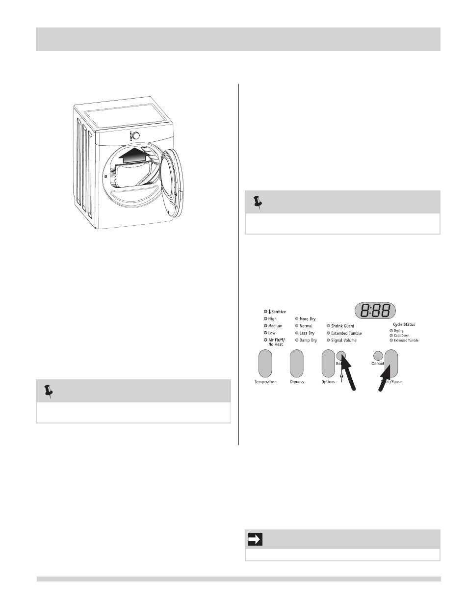 Operating instructions, Important, Operating your dryer, continued | FRIGIDAIRE 137186200B User Manual | Page 7 / 18
