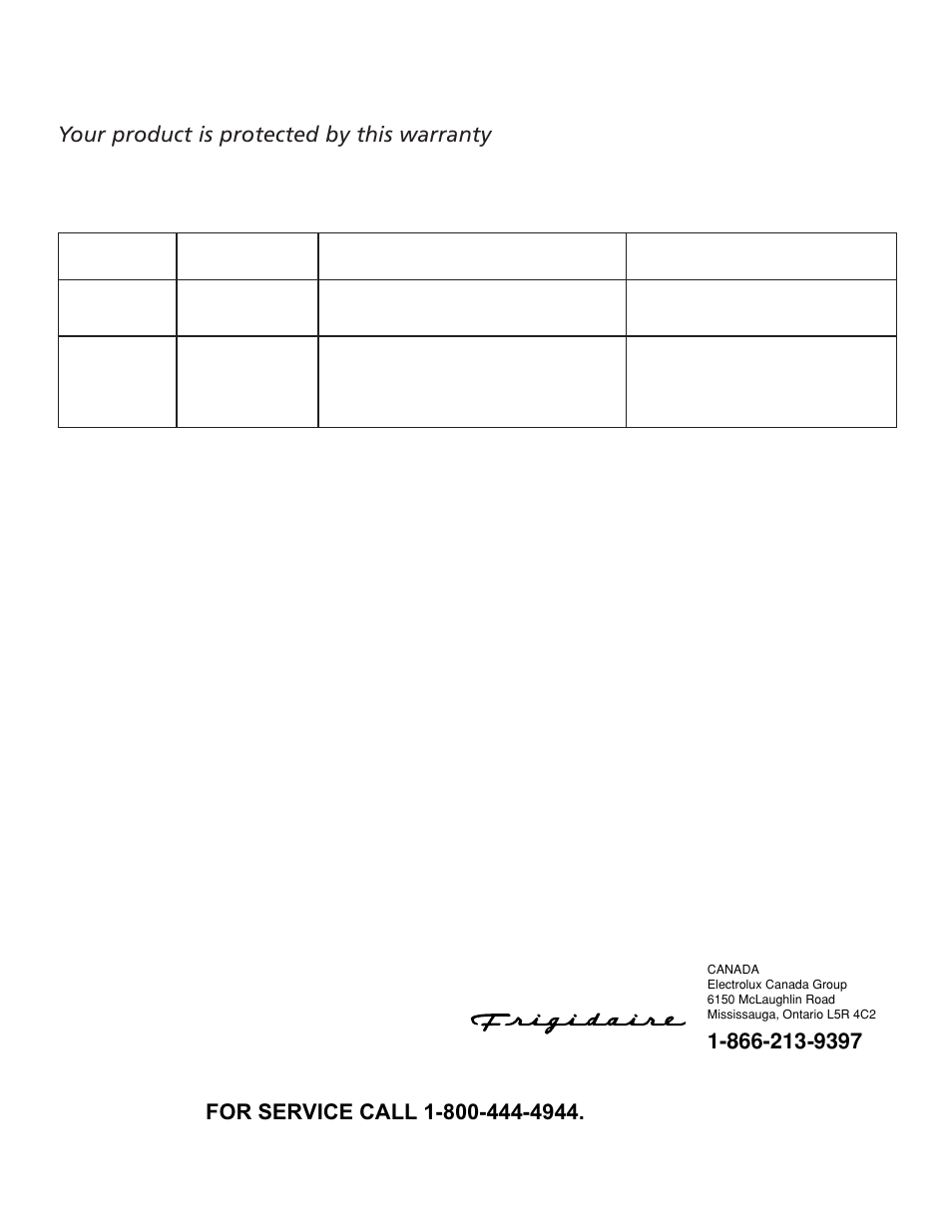 Dehumidifier warranty, Your product is protected by this warranty | FRIGIDAIRE 66129900793 User Manual | Page 2 / 8
