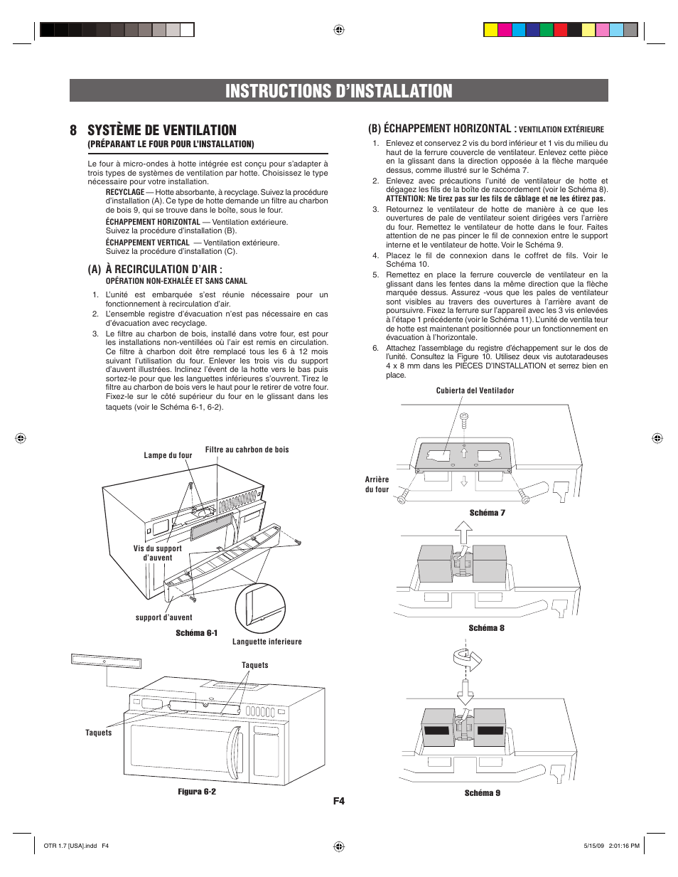 Instructions d’installation, 8 système de ventilation | FRIGIDAIRE 316495062 User Manual | Page 20 / 24