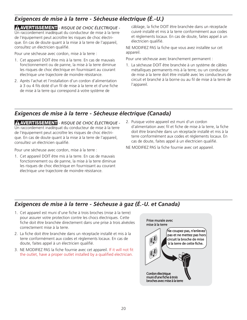 FRIGIDAIRE 137153700B User Manual | Page 20 / 36